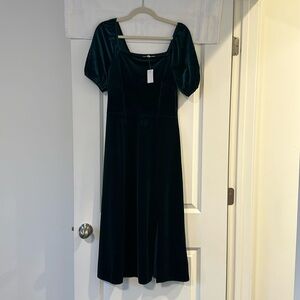 Dark green velvet dress